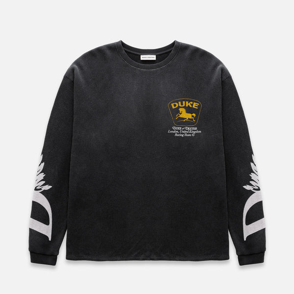 DR3 Sponsors Washed Black Waffle Top