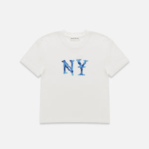 Watercolour NY Vintage White Baby Tee - Women's