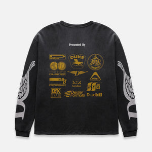 DR Sponsors Washed Black Waffle Top