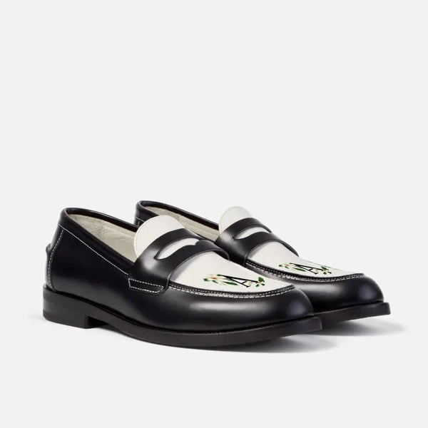 Black and deals white penny loafers