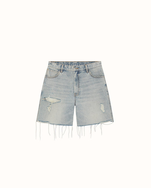 CB Distressed Cut Denim Shorts, view 2
