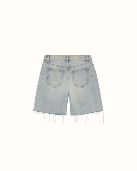 CB Distressed Cut Denim Shorts, view 4