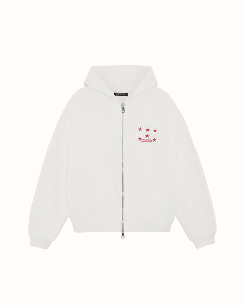 CB Last Temptation White Zipped Hoodie | DUKE + DEXTER