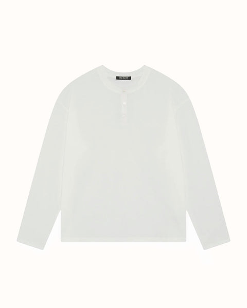 CB Relaxed White Henley, view 2