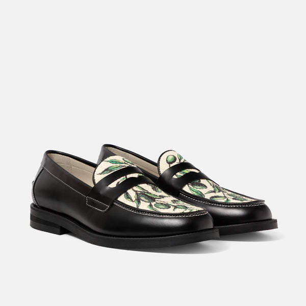 Wilde Olive Raffia Penny Loafer - Men's | DUKE + DEXTER