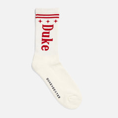 Duke White + Red Sock