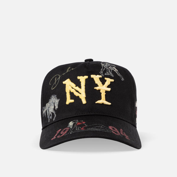 Hand-Painted NY Black Cap | DUKE + DEXTER