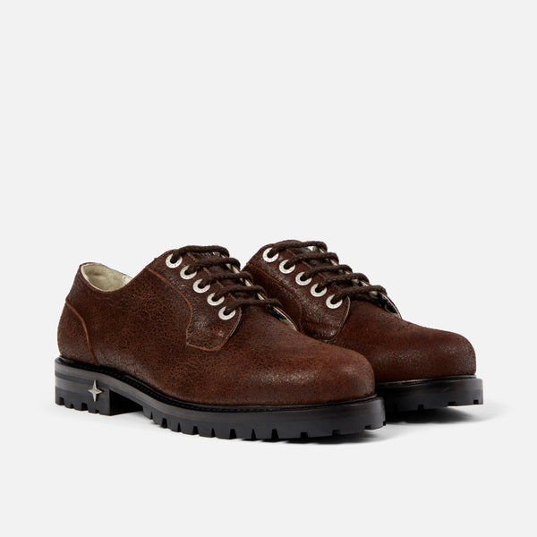 Lennon Brown Cracked Derby - Men's