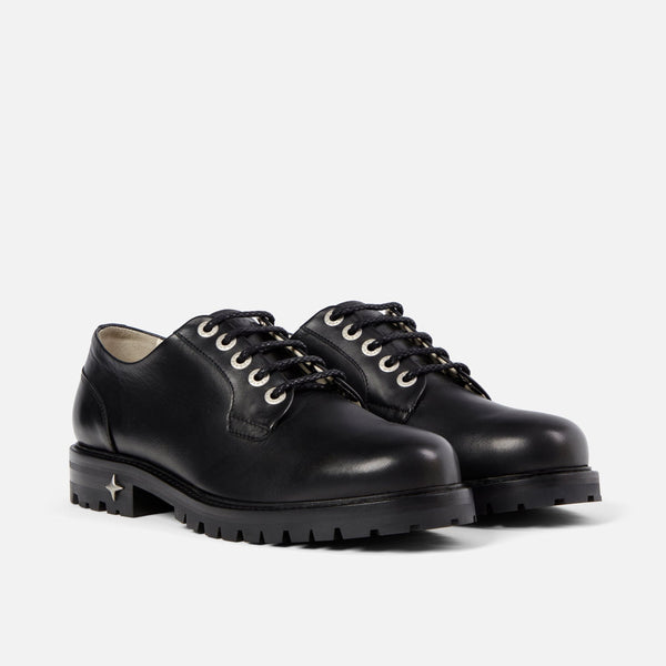 Lennon Black Derby Shoe - Men's