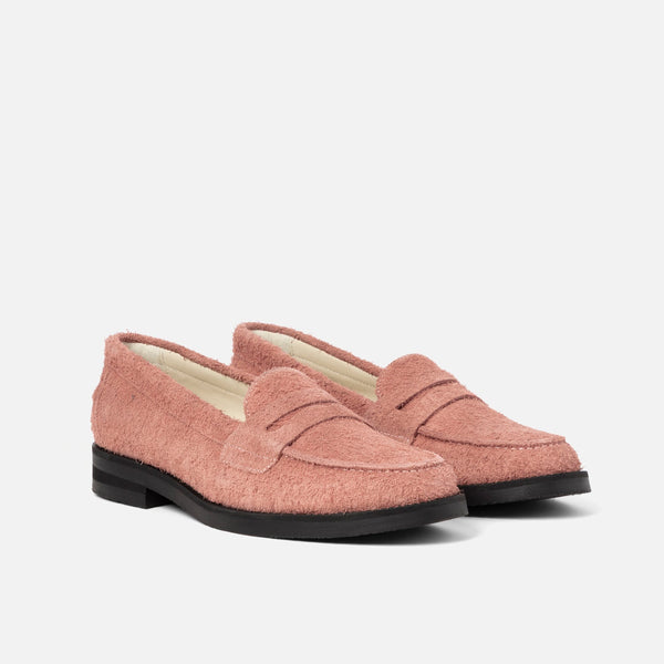 Wilde Hairy Pink Suede Penny Loafer- Women's