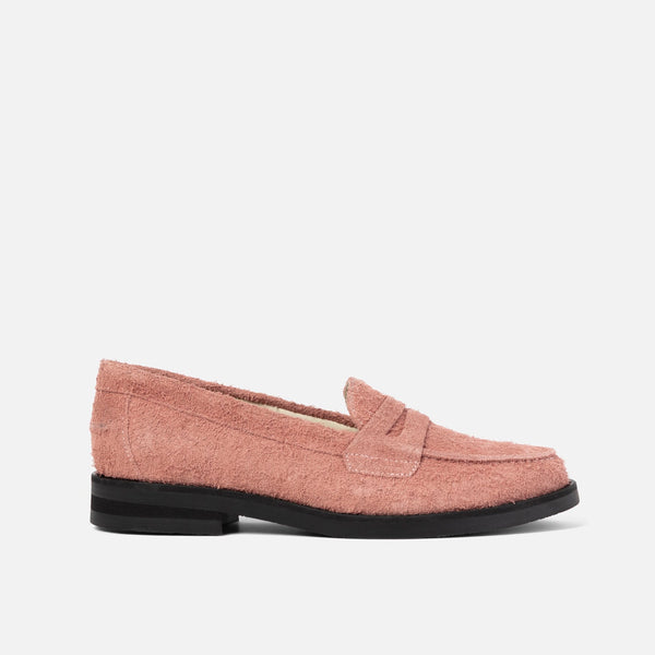 Wilde Hairy Pink Suede Penny Loafer- Women's