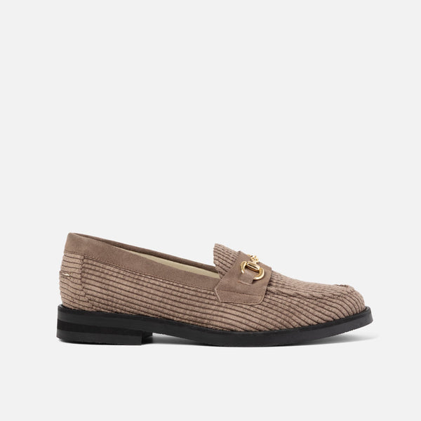 Wilde Brown Corduroy Bit Loafer - Women's