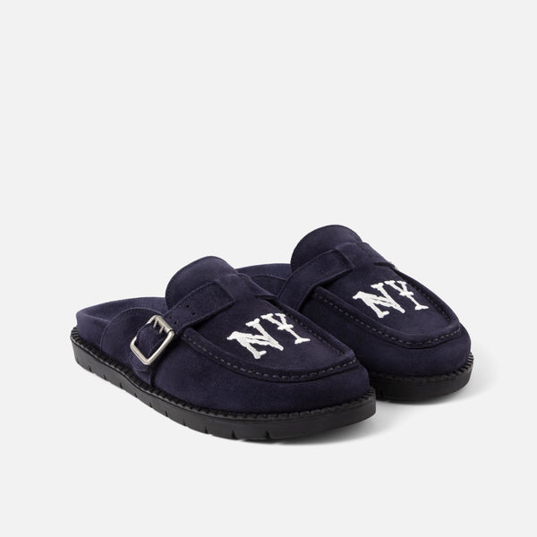 Winston NY Navy Blue Suede Mule - Women's | DUKE + DEXTER