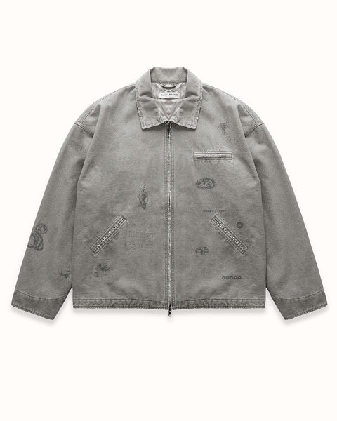MC Sketch Sun Faded Grey Jacket | DUKE + DEXTER