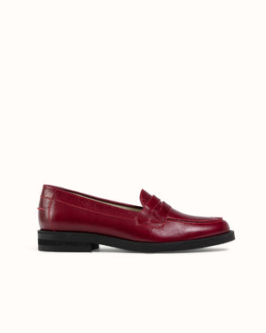 Wilde Red Creased Penny Loafer - Women's