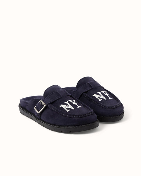 Winston NY Navy Blue Suede Mule - Women's | DUKE + DEXTER
