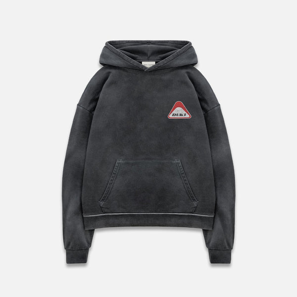 60s Duke University カレッジパーカー フェード Duke Racing World Championship Washed Black Hoodie | DUKE + DEXTER
