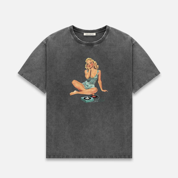 Pin Up II Washed Grey T-Shirt | DUKE + DEXTER