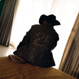 Hand-Painted Dark Brown Leather Jacket