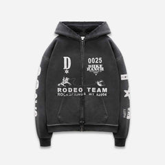 Duke Rodeo Team Vintage Black Zip Hoodie