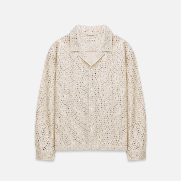 Duke Plus Antique White Crochet Shirt