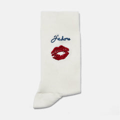 Mia White Kiss Sock - Women's