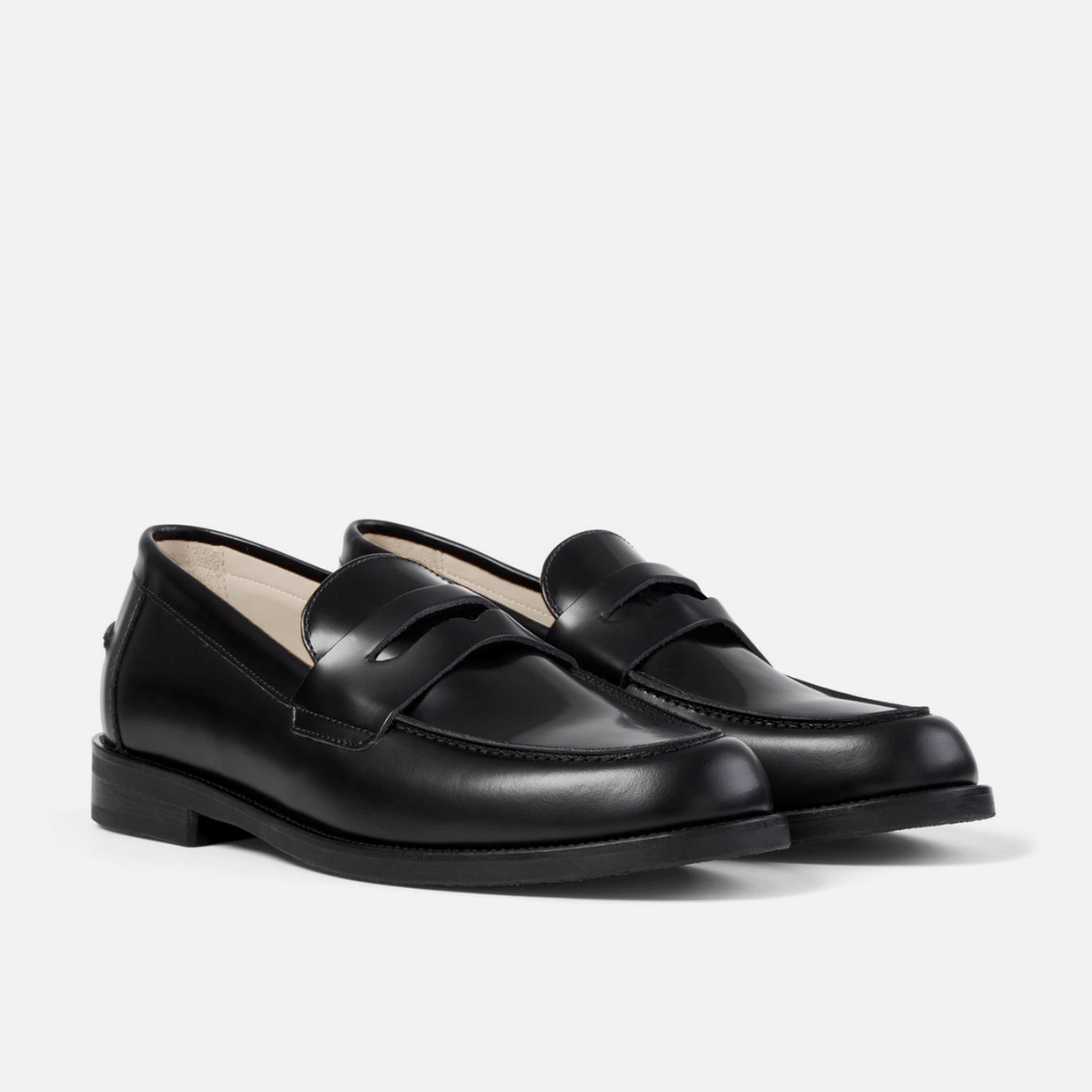 WILDE Black Leather Penny Loafer for Men | DUKE + DEXTER