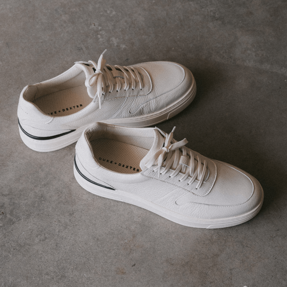 RITCHIE White Pebble Grain Leather Sneaker DUKE DEXTER