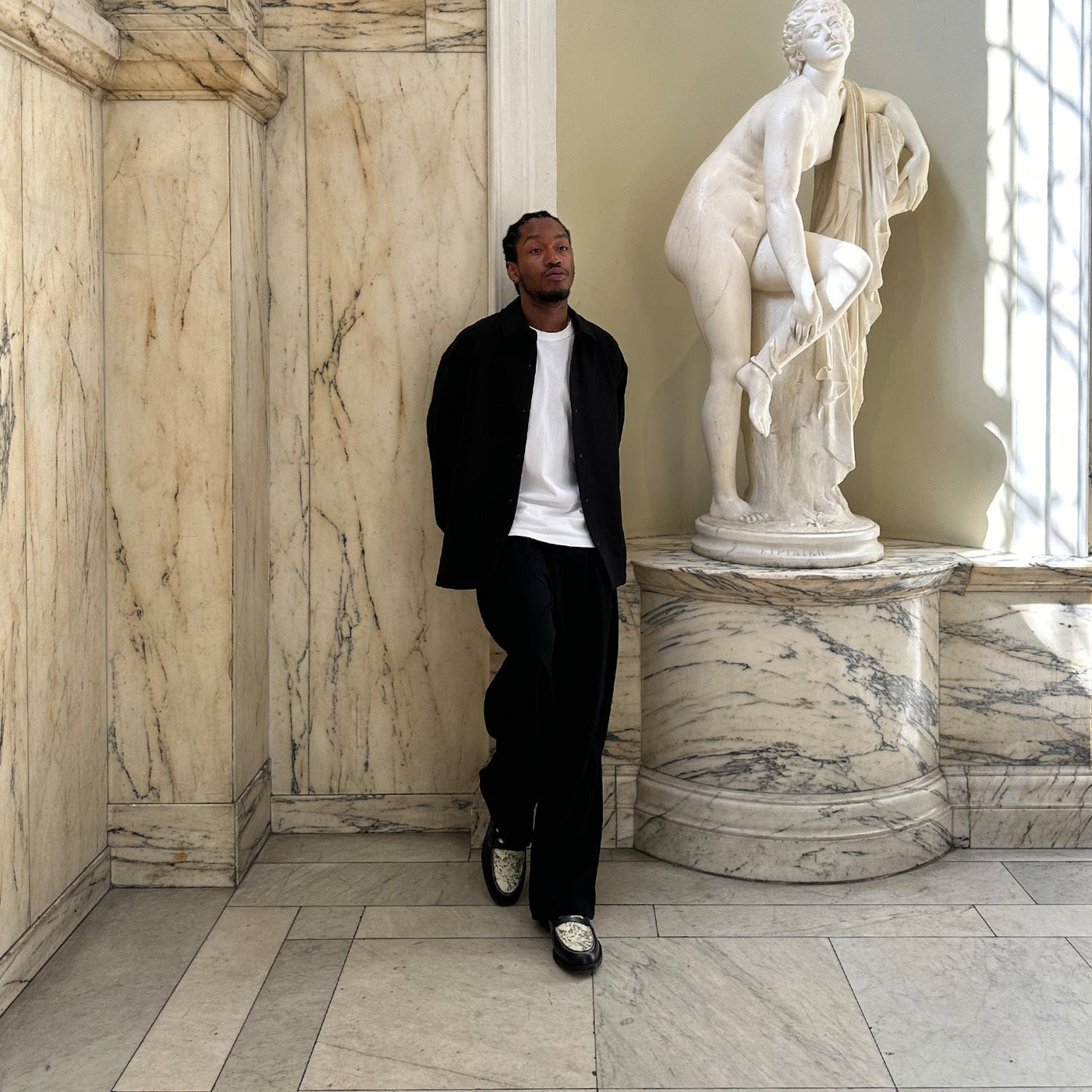 Wilde Fall of Giants Printed Leather Penny Loafer - Men's