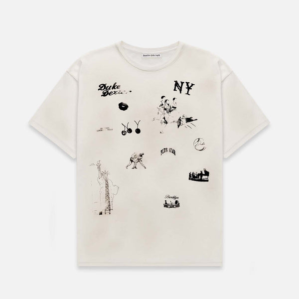 NY Sketch Vintage White T-Shirt