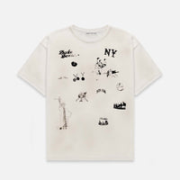 NY Sketch Vintage White T-Shirt