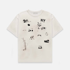 NY Sketch Vintage White T-Shirt