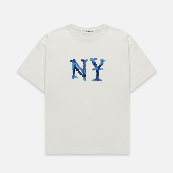 NY Watercolour Vintage White T-Shirt