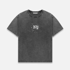 NY Paint Splatter Washed Grey T-Shirt