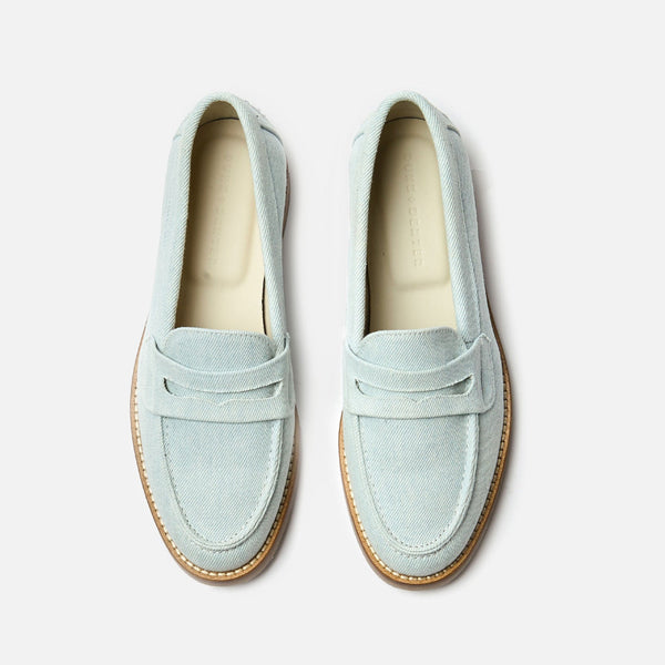 Wilde Washed Blue Denim Penny Loafer - Women's