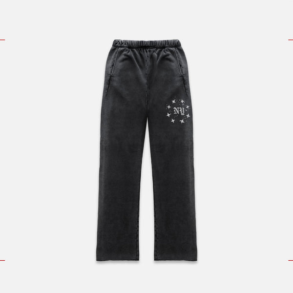 NY Paint Splatter Washed Grey Sweat Pant
