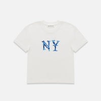 Watercolour NY Vintage White Baby Tee - Women's