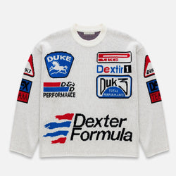 DR3 Sponsors Off-White Knitted Sweatshirt