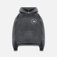 NY Paint Splatter Washed Grey Hoodie