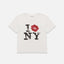 I Kiss NY Vintage White Baby Tee - Women's