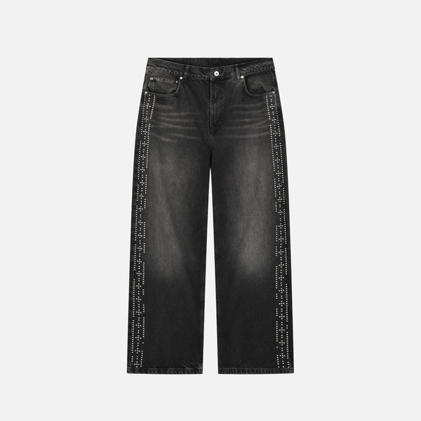 Peso Black Studded Denim Jeans