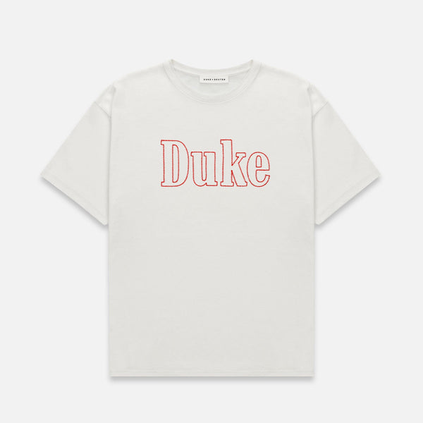 Duke Vintage White Chainstitch T-Shirt