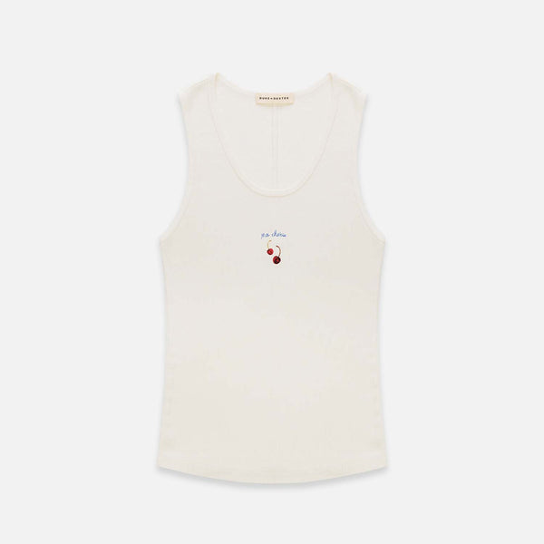 Cherry Vintage White Vest - Women's