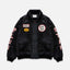 Plus Black Satin Bomber Jacket