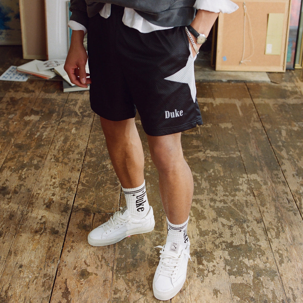 Duke Plus Black + White Shorts