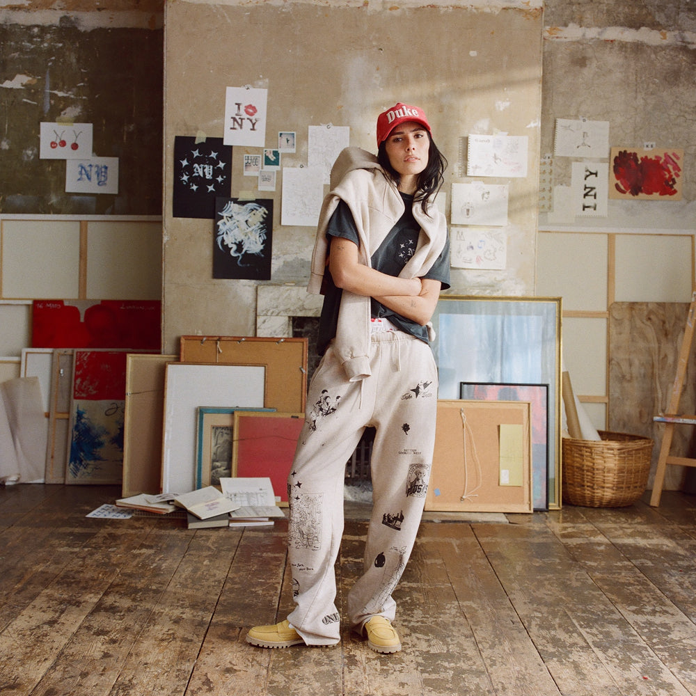 NY Sketch Oat Marl Sweat Pant