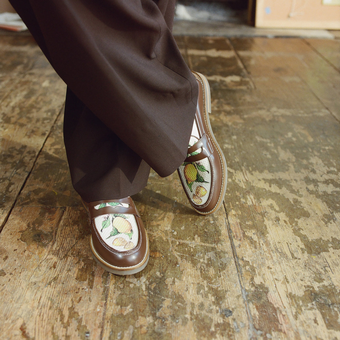 Wilde Chestnut Lemon Raffia Penny Loafer - Men's | DUKE + DEXTER