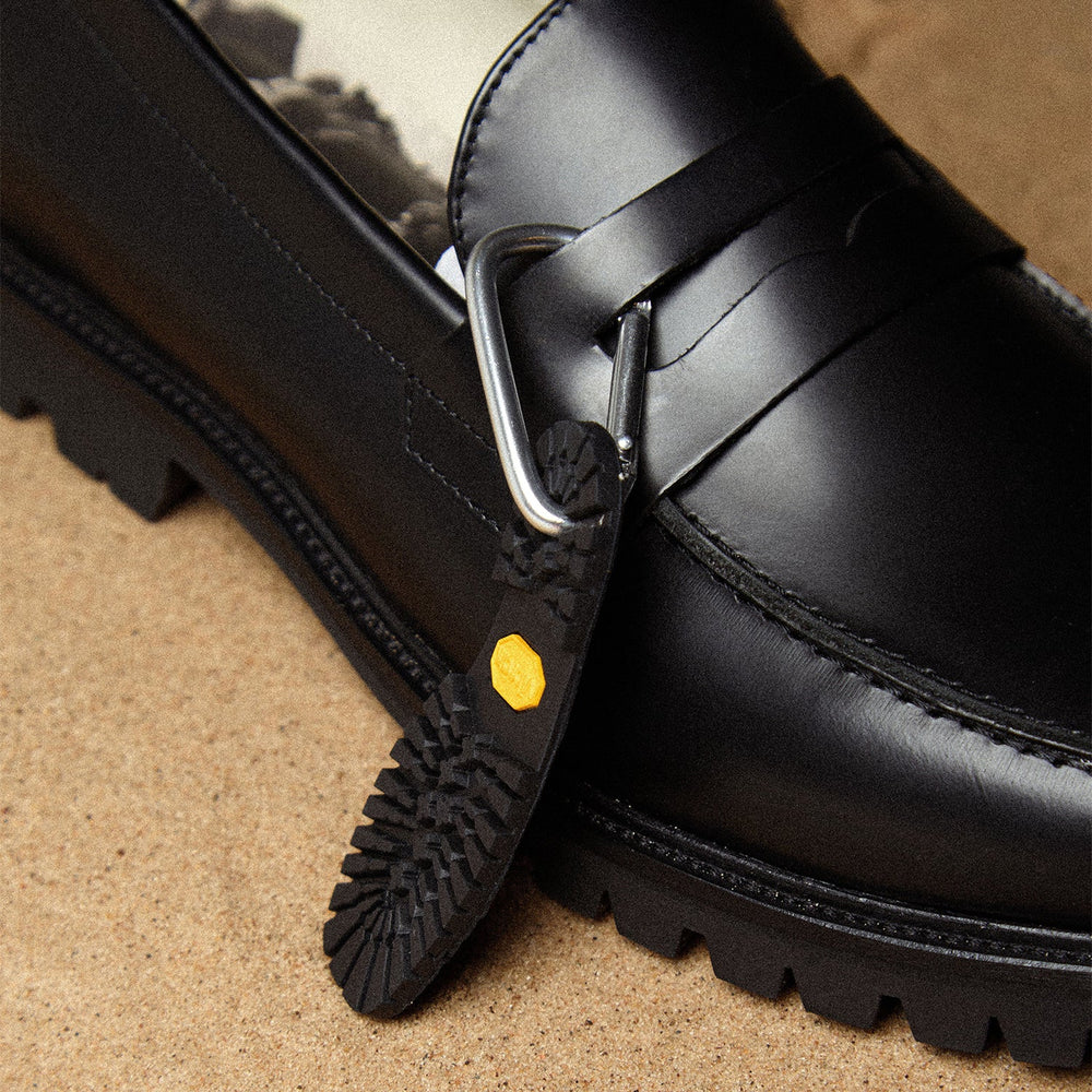 Vibram Black Carrarmato Lug Loafer Men's DUKE DEXTER