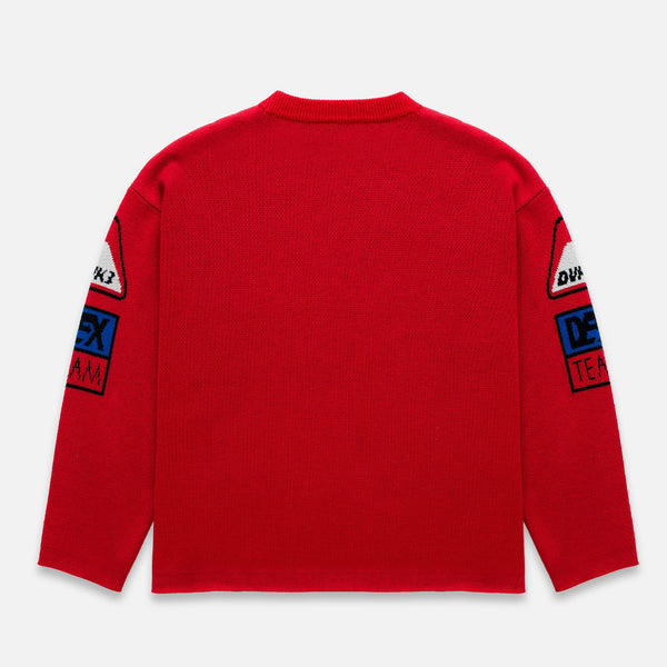 DR3 Sponsors Red Knitted Sweatshirt