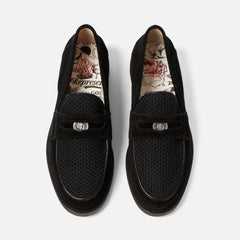 Represent Black Suede Rattan Penny Loafer - Men's